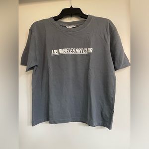 Zara art club crop hip length tee m